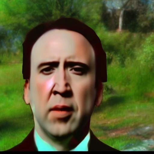 nicolas cage (in a meadow of flowers: 0.2), trsldamrl