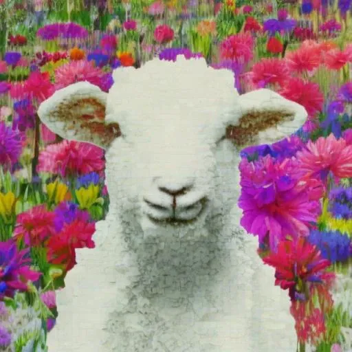 lamb in flowers, trsldamrl