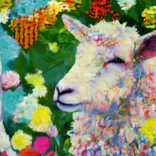 lamb in flowers, trsldamrl