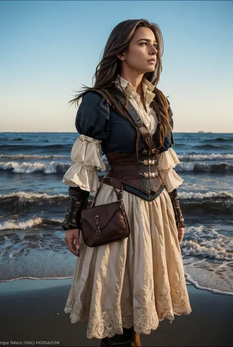 realistic analog photo, award winning photo,
<lora:EEL0.751> woman, EveEllisTI, wearing <lora:PirateGarb:0.7> wornout PiGa clothes, loose fitted laced shirt, long ruffeled skirt, bracer armor piece,
victorian era, standing on a wooden pier, looking out to sea,
,
RAW, highres, 8k, uhd, High Dynamic Range, tonemapping, crisp details,