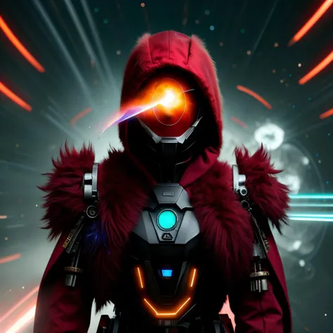 <lora:FluffyStyle:1> FluffyStyle Style-GravityMagic, portrait, solo, upper body, looking down, detailed background, detailed face,  smiling, tech-priest, technomancer, dynamic pose, [magic|technology], combination of wizardry and clockwork, Maroon  [wizard robes|engineering gear],  techwear,  mechanical wings, [circuitry|arcane swirls],  floating particles,  [electric|enchanting] aura, futuristic vehicle in background, <lora:Fire_VFX:0.2>, Maroon flames, , glowing  lights,