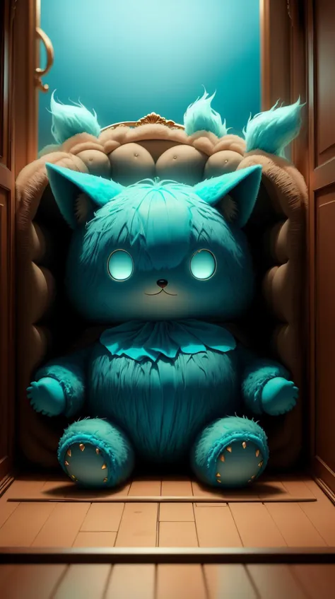 <lora:FluffyStyle:1> FluffyStyle Cyan haunted traumas resurfacing in a luxurious compartment of the haunted orient express