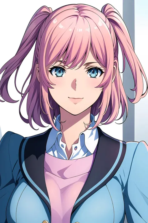 (8K, top-quality, masterpiece:1.2), (reallistic, Photorealsitic:1.37), Super Detail, One girl,), (Highly detailed), (beautifully detailed eyes), (of the highest quality), (super detailed ), (masterpiece), (Detailed face),20yr old, ,1 girl, ((pink hair,long hair)), medium breasts, clothed, Perfect Lighting, BREAK (navy blue tracksuit:1.3), (long sleeve jacket with zipper:1.3), (white tank top:1.2), (relaxed fit:1.2), (left chest pocket:1.2), (side pocket:1.2), (ribbed cuffs and hem:1-), (white crew socks:1.1), (navy sneakers:1.1), (silver hoop earrings:1.1), BRAKE (upper body to thighs:1.2), (pink twin tails:1.2), (smiling:1.2), (face turned slightly:1.1), (holding line marker:1.1), (right foot forward:1.1), (bright lighting:1.1), (white background:1.1)

