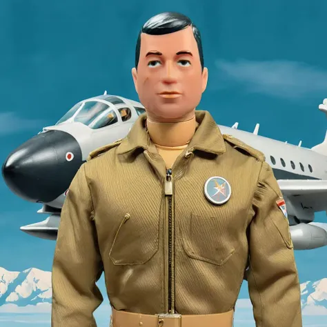 comic style, full body shot, <lora:GI_Joe:1> GI Joe as an airline pilot, simple colors, flat colors