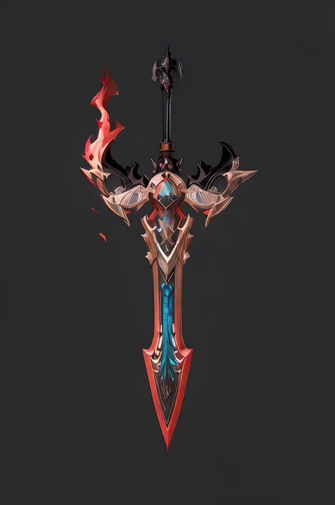 (masterpiece, top quality, best quality, official art, beautiful and aesthetic:1.2),(8k, best quality, masterpiece:1.2), <lora:CGweaponiconbsw_20230626123408:1>,glowing, lighting,fire,