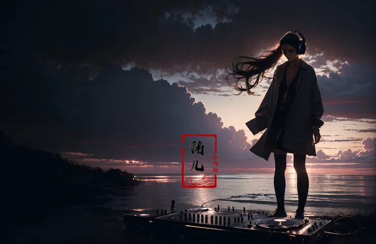 (best quality), (real), (masterpiece),(single focus), (sing), (Light and dark contrast, high contrast, high saturation:1.2)
A young girl DJ spinning tracks, fashion photography, in style of angura kei, hime - cut, straight hairthe environment transitioning from calm skies to turbulent storms, purple color, Tilt-Shift, Christian Lacroix, Tim Walker, Chema Madoz,
DJ1girl, solo, instrument, headphones,
jewelry, bracelet , long hair , keyboard (instrument) , (full body:1.1), lips, <lora:~Q?-mj DJ:0.8>