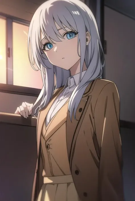 sayatakatori, <lyco:sayatakatori-lyco-nochekaiser:1>,
saya takatori, long hair, grey hair, hair over shoulder,
BREAK skirt, long sleeves, jacket, long skirt, brown jacket,
BREAK looking at viewer,
BREAK indoors,
BREAK <lora:GoodHands-vanilla:1>, (masterpiece:1.2), best quality, high resolution, unity 8k wallpaper, (illustration:0.8), (beautiful detailed eyes:1.6), extremely detailed face, perfect lighting, extremely detailed CG, (perfect hands, perfect anatomy),
