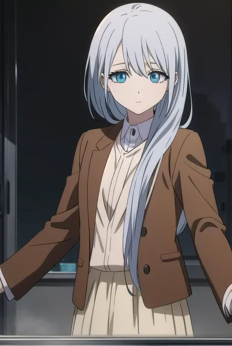 sayatakatori, <lyco:sayatakatori-lyco-nochekaiser:1>,
saya takatori, long hair, grey hair, hair over shoulder,
BREAK skirt, long sleeves, jacket, long skirt, brown jacket,
BREAK looking at viewer,
BREAK indoors,
BREAK <lora:GoodHands-vanilla:1>, (masterpiece:1.2), best quality, high resolution, unity 8k wallpaper, (illustration:0.8), (beautiful detailed eyes:1.6), extremely detailed face, perfect lighting, extremely detailed CG, (perfect hands, perfect anatomy),