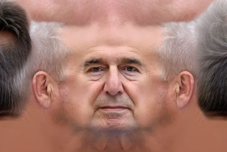 Head Texture, White men, age 80, face center, brown eyes, bold, natural skin texture <lora:Head Texture Map_v.1.0:1>