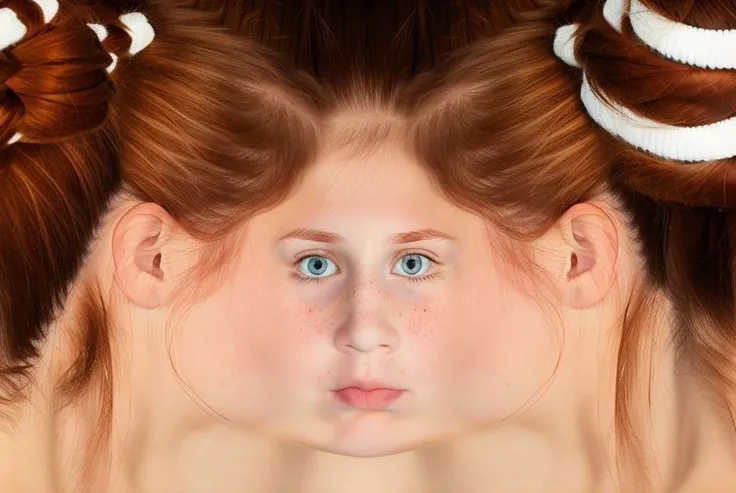 (face center:1.2), Head Texture, white female, age 25, blue eyes, red hair, no makeup, earrings, white hair band, natural skin texture <lora:Head Texture Map_v.1.0:1>