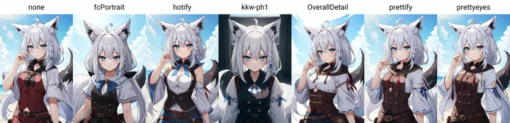(masterpiece, best quality), intricate details,
1girl, <lyco:KitsuneAi-FBK-LoCon32V2:0.8> white hair, fox tail, fox ears, blue eyes, white ahoge,
none, <lora:cowgirl_outfit_v0.1a:0.8> cowgirl outfit,