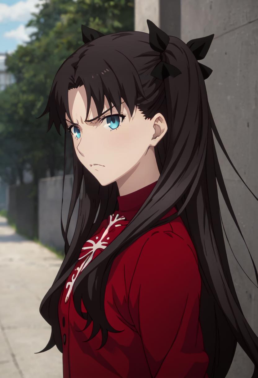 A close up of a person with long hair and a red shirt - SeaArt AI
