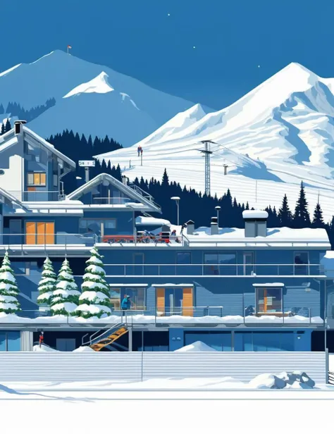 DonMC1rcu17Pl4nXL,ski resort town dwelling place in alpine biome, <lora:DonMC1rcu17Pl4nXL:0.8>