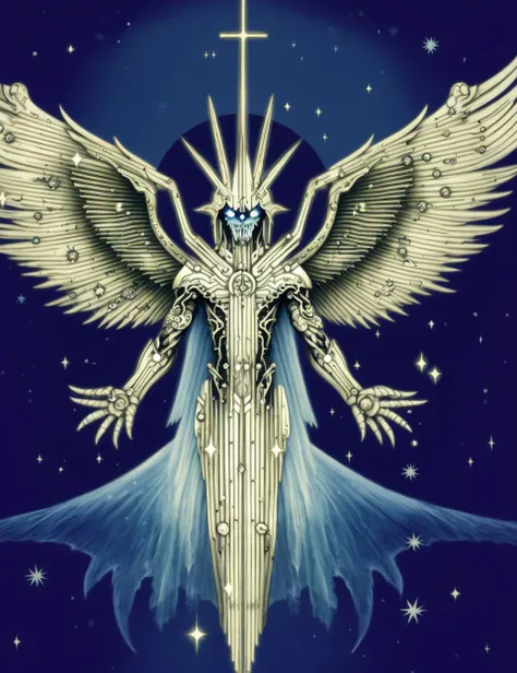 DonMC1rcu17Pl4n,2D,sketch,devil, radiant aura, heavenly grace, harbingers of good news, guardians of the divine realm, symbolize purity and innocence, emanate ethereal light, fantasy , <lora:DonMC1rcu17Pl4n:1.1>