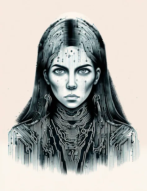 DonMC1rcu17Pl4n,2D,sketch,female innsmouth residents, android architect,healer, rustic war horn,  <lora:DonMC1rcu17Pl4n:1.2>