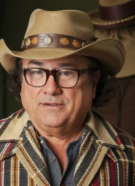 Closeup photograph of fr1, wearing "Suede cowboy hat, checkered shirt, wool poncho, lasso, cowboy spurs" RAW photo, 8k uhd, dslr, soft lighting, high quality, film grain, highly detailed face, ultra detailed, masterpiece quality, Fujifilm XT3, Kodak <lora:FrankReynolds:1>