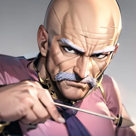 (masterpiece):1.6, best quality, (detailed face):1.2, facial hair, white beard, ((white hair)), white eyebrows <lora:bang_onepunchman:0.5>