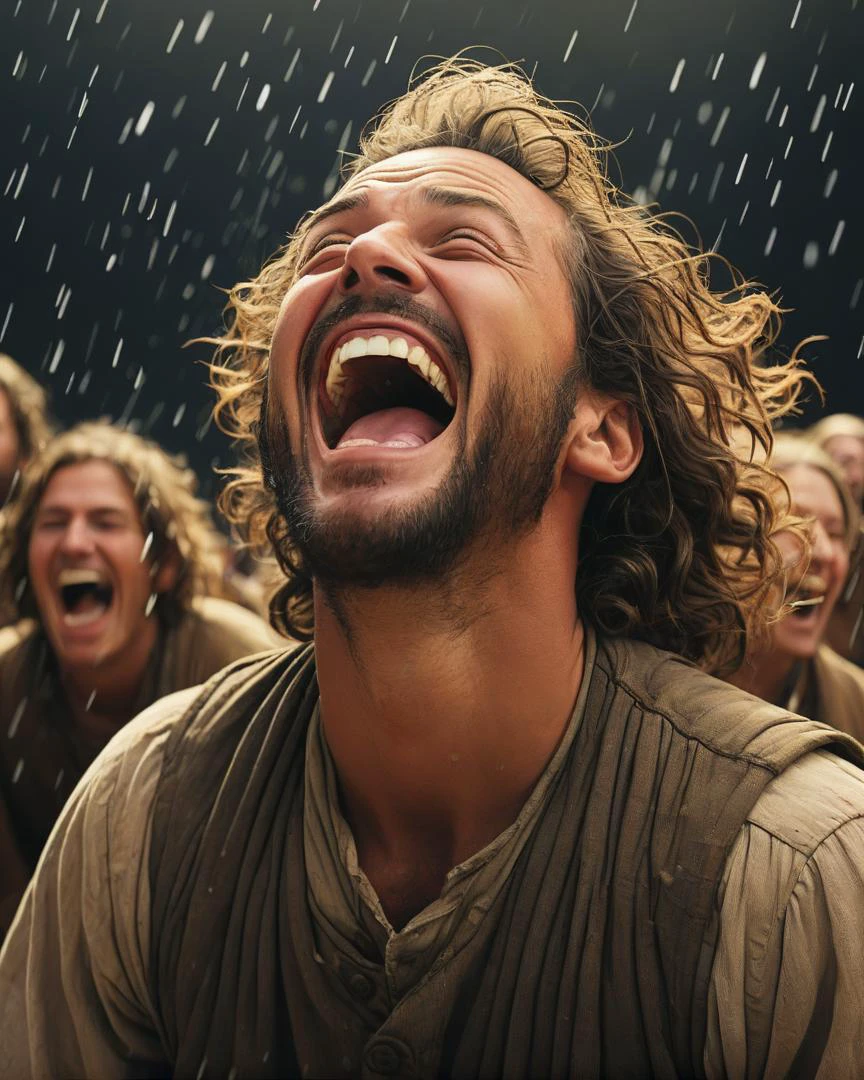 Noah, <lora:maniacal_laughter:1> maniacal laughter