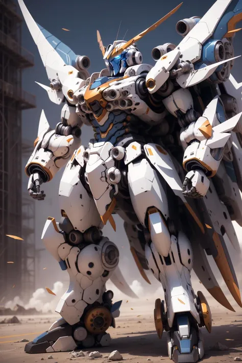 ((best quality)),((masterpiece)),((highres)),((detailed)), original, 
WhiteColor, , no humans,robot,mecha,mecha wings,  full body, strong, fat,huge,on the dust,