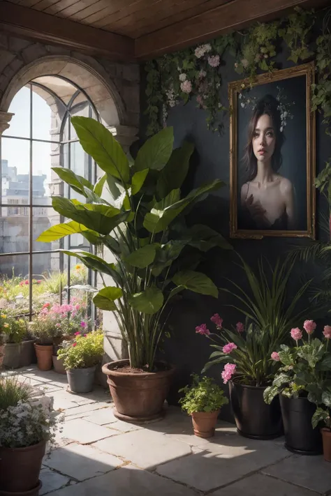 A portrait photo-realistic rendering of beautiful efl in the garden, (Botanical:1.5), (Photorealistic:1.3), (Highly detailed:1.2), (Natural light:1.2), art inspired by Architectural Digest, Vogue Living, and Elle Decor, <lora:epiNoiseoffset_v2:1> . masterpiece,ultra realistic,32k,extremely detailed CG unity 8k wallpaper, best quality . fullbody , fixed face. (painting style), masterpiece,ultra realistic,32k,extremely detailed CG unity 8k wallpaper, best quality, Octane Render, Redshift, Unreal Engine 5. Professionally color graded, atmosphere, amazing depth, rich colors, powerful imagery, psychedelic overtones, 4K, 8K.