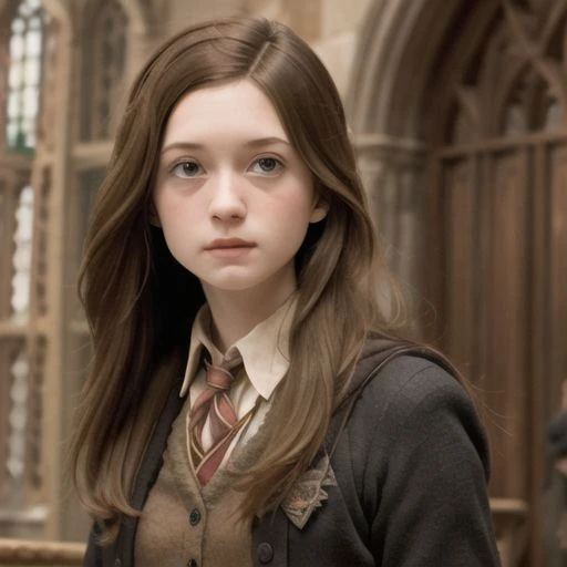 ginwea1, Hogwarts style, 1girl, upper body, realistic <lora:Ginny Weasley:0.8>