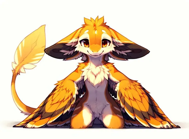 avali ,avali ,( <lora:ZAvali_Lora:1>:1.2) ,((ultra-detailed)), portrait 3\4,(deputy clothes:1), (four ears:1.5), raptor body , (feathers chest,:0.7), , ( ,(winged arms:1.1),(1 raptor thin tail:1.5) (thin long tail with a shaped feather tip) ,( raptor small fingers)),orange feathers ,(flattened ears, alertness:1.3) , sticker, (front view,:1.8)
(by kame 3, by ingi, by reysi,)
<lora:easynegative:1> <lora:fluffyrock-quality-tags-v4.rc11.5:1>
