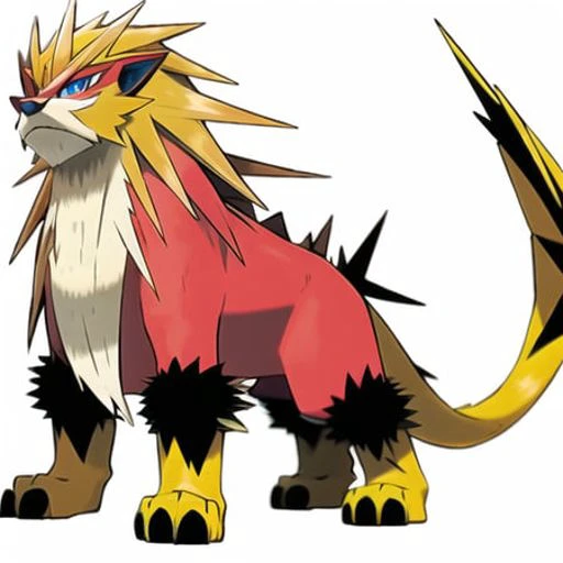 sugimori ken \(style\), pokemon \(creature\), (raikou), (entei), blue eyes, solo, looking at viewer, simple background, full body, closed mouth, white background, no humans <lora:pokemonLoraKenSugimori_2:0.6>