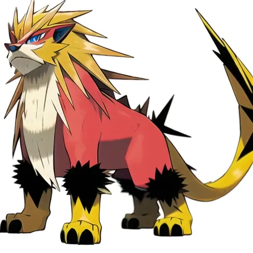 sugimori ken \(style\), pokemon \(creature\), (raikou), (entei), blue eyes, solo, looking at viewer, simple background, full body, closed mouth, white background, no humans <lora:pokemonLoraKenSugimori_2:0.6>