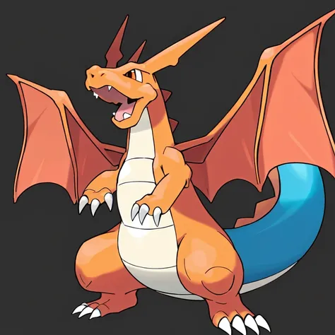 sugimori ken \(style\), pokemon \(creature\), , salamence, charizard mega X, solo, open mouth, simple background, full body, wings, teeth, tongue, no humans, fangs, claws
<lora:sugimori_ken_style_2:0.5>
