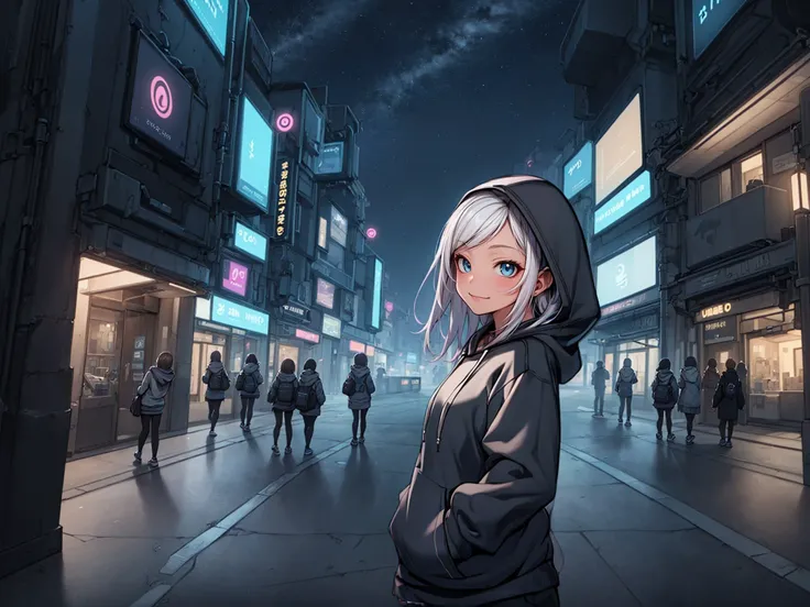 (masterpiece, best quality,highres,detailed:1.1), (hoodie, hands in pockets, detailed, black, expensive:1.2)