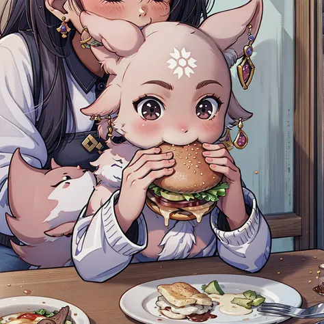 (masterpiece, high quality, extremely detailed, high resolution:1.1), 
[<lora:YaeMikoFox:0.9> \u0023cmd\(warmup\(0.23\)\):1], fluffy YaeMikoFox eating  two-handed burger, extremely big burger, 
[<lora:borger-nvwls-v4:0.7>\u0023cmd\(cooldown\(0.1\)\):1], restaurant, messy, ketchup on face, one eye closed, tilted head, annoyed, eating,