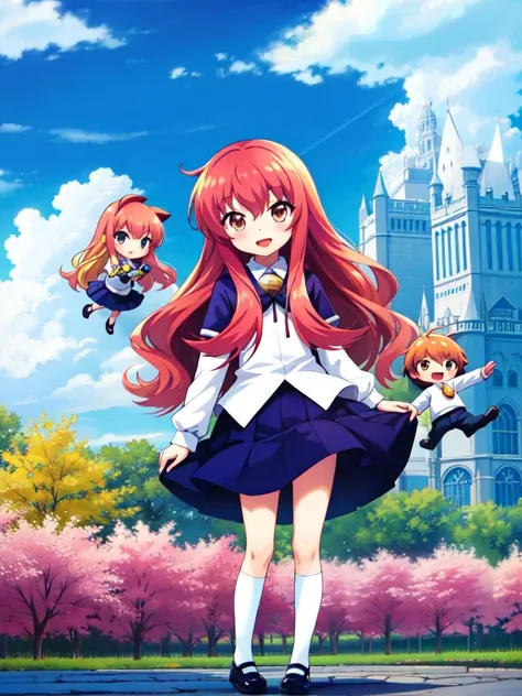 (((picture-perfect))) (( <lora:louise zero default trigger:1>chibi louise zero default, chibi louise francoise le blanc de la valliere, full body)) (outdoors)