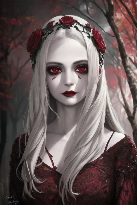a pale lithe vampire walking in the woods. moonlight. ballgown. blood red. <lora:realistic_quality-realistic_quality_leco_-_v1.0:0.7>. detailed skin, skin pores. overalldetail-detail_++_-_overall_detail, intricate details, highly detailed, intricate eyes, detailed skin, intricate hair, realistic, skin pores