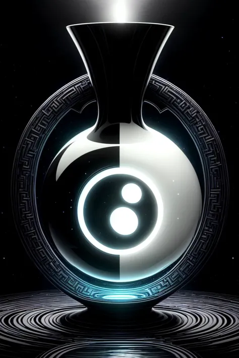 <lora:YinYangTech:.8> yinyangtech , scifi, yin yang, flow, Vase