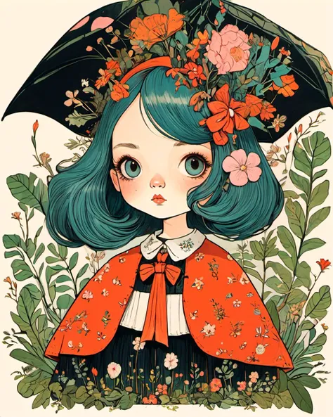 (1girl:1.3), kawaii
(art by Amy Earles )
absurdres, highres, ultra detailed, bold contrasts, flat colors, modern aesthetic