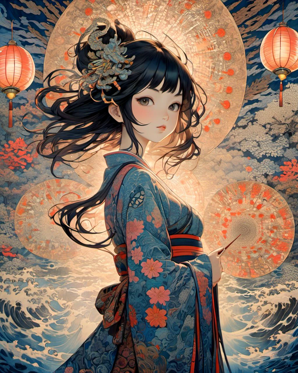 1girl, nihon, oni, (art by Hiroshi Yoshida ) ultra detailed, beautiful and aesthetic,
masterpiece, best quality, realistic, zentangle, mandala, tangle, entangle, fractal art, extremely detailed, dynamic angle, the most beautiful form of chaos, elegant, a brutalist designed, vivid colors, romanticism, silk,