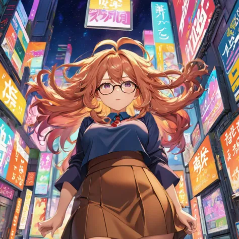 anime artwork (masterpiece,best quality, ultra realistic, 32k, detailed skin, 8k uhd, high quality:1.3), a lewd lady with long messy hair, wearing glasses and tight skirt with pantyhose, nose blush, half-closed eyes, open mouth, lying on her desk, back down, spread her legs, front view, full body, solo . anime style, key visual, vibrant, studio anime, highly detailed