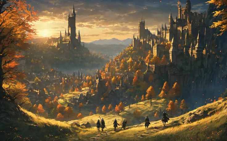 anime, landscape, dark souls, astonishing , 8k, raw, masterpiece, best quality, intricate details, natural lighting