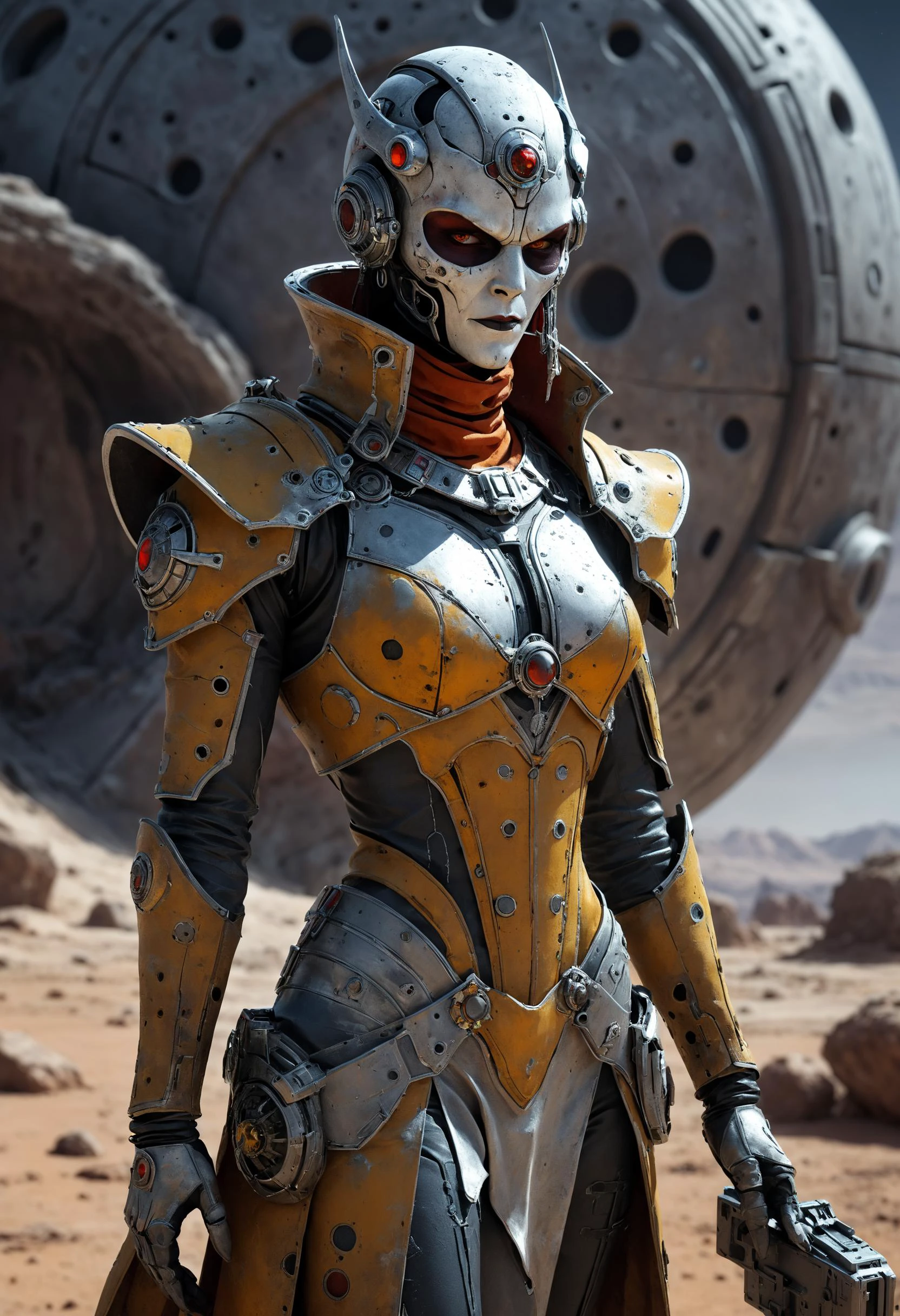 <lora:evil_villain:1> evil villain Smuggler with concealed cybernetic compartments, <lora:EnvyCreativeOutfitXL01:1>, Barren moon surface with craters in the background, <lora:xl_more_art-full_v1:0.4>, <lora:MJ52:0.4>, Ambient occlusion, <lora:EnvyEleganceXL01s:0.7> elegant, <lora:gorgoeus_splash_of_vibrant_paint:0.7> Gorgeous splash of vibrant paint, sharp focus, highly detailed