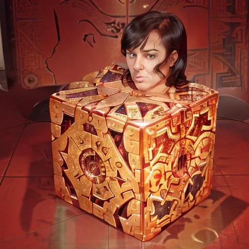 Movie Poster Photoshoot, (extremely detailed 8k wallpaper),a medium shot photo of a (woman turning into a hellraiser puzzle box), Intricate, High Detail, dramatic <lora:hellraiserPuzzleBox_hellraiserPuzzleBox:0.8> , <lora:cubed_v1Modified:0.9> cubed, modified,