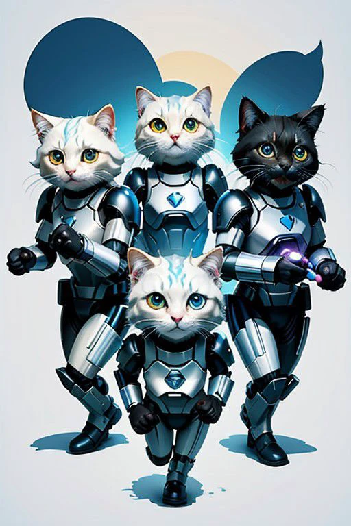 Design a group of Cats dressed as Storm Troppers members engaging in adorable adventures. , simple background, tshirt design <lyco:T-shirt-08:0.8>