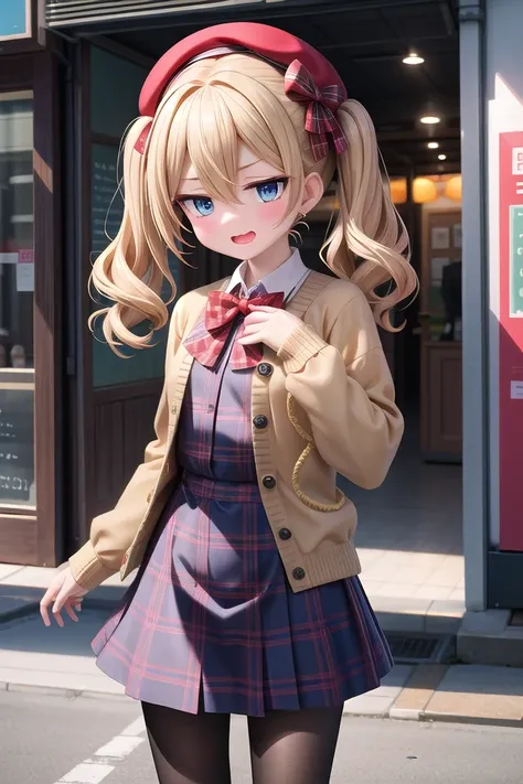 <lora:sensualface_type3_v3:1>
(cleavage:-1.5),
insanely detailed, absurdres, ultra-highres, ultra-detailed, best quality,
1girl, solo, nice hands, perfect hands
BREAK
(vintage-inspired beret with flower pin:1.3), (navy and red plaid dress:1.5), (golden buttons down the front:1.2), (ivory blouse with ruffle detailing and red bow tie:1.4), (peach cardigan with cable knit pattern:1.3), (black tights:1.1), (red Mary Jane shoes:1.2)
, BREAK (nsfw:-1.5)
BREAK
evil seductive smile, open mouth, wavy mouth,
cute pose, cowboy shot
BREAK
slender, kawaii, perfect symmetrical face, ultra cute girl, ultra cute face, ultra detailed eyes, ultra detailed hair, ultra cute, ultra beautiful
BREAK
in harajuku, shibuya, tokyo, street, crowd, cityscape
BREAK
(blonde hair, blue eyes), twintails, hair between eyes