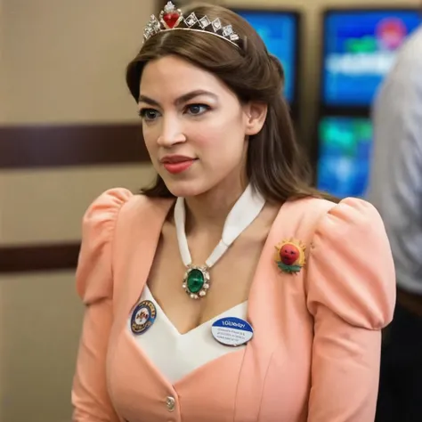 princess peach with the face of ohwx woman, professional photo <lora:aoc-sdxl-8:1>