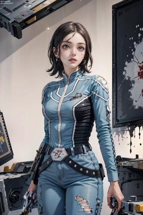 ((masterpiece)), (best quality), official art, extremely detailed CG, unity 8k wallpaper, ultra detailed,
1girl, anne, pupils sparkling, cowboy shot,
post-apocalyptic art studio, splattered canvases, broken brushes, remnants of creativity,
<lora:AnneV1:0.7>