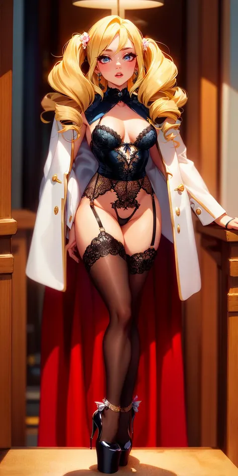 A classy and sophisticated teacher wearing glasses playfully dresses up as a superhero wearing a leotard, boots, and gloves, with bare lags