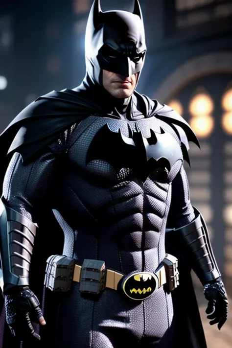 3d render of a highly detailed (Batman) wearing cybernetics and intricate detail armor with armored plates, hdr, 8k, subsurface scattering, specular light, highres, octane render, ray traced