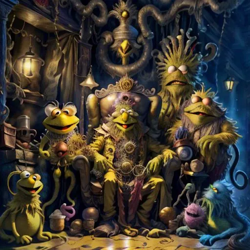 <lora:Hastur:1> <lora:Muppets:1> MuppetManiaAI, hastur, king in yellow attends the theater, high quality, highres, sharp details, amazing award winning composition and masterpiece, rule of thirds, light particles,