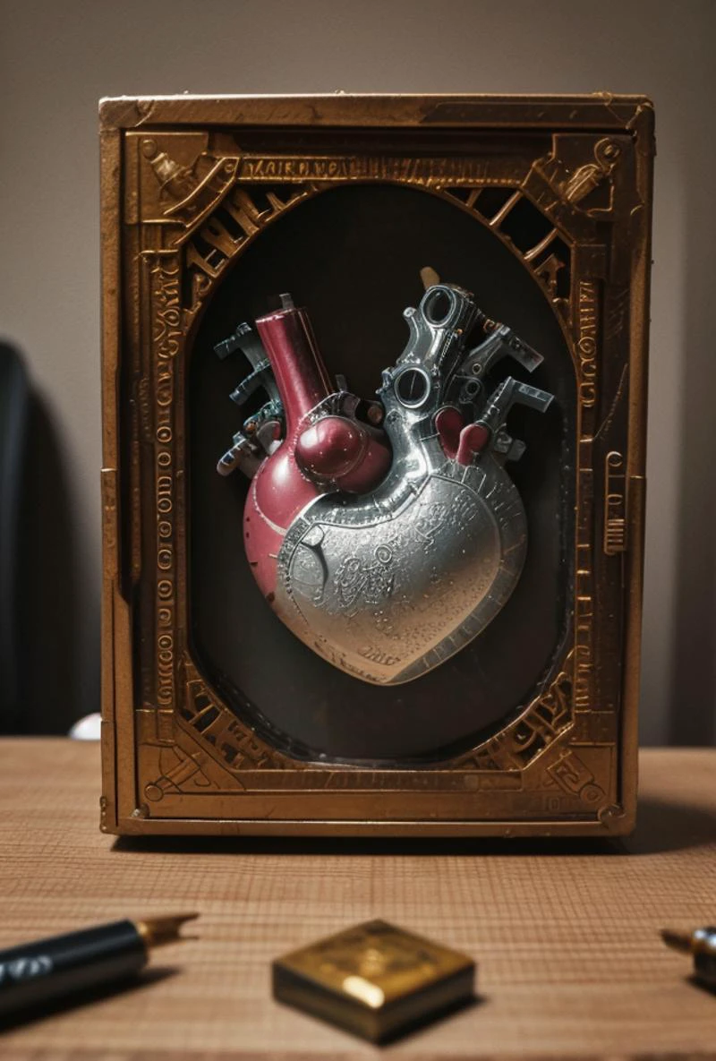 ((KODAK digital color))((human heart on surgical table))BREAK((Architectural Digest))((dodge and burn, corner edge darken vignette)((exposure POP!!! hdr extremely intricate, High (Detail:1.1), Sharp focus, dramatic cinematic light, (8k textures, elegant, ((((cinematic look))))breathtaking, insane details))
<lora:ExposureControl:0.6>
<lora:LCM_1-5:0.6>
<lora:up-down_lighting:-1>
<lora:back-front_lighting:1>
<lora:horror_slider_v7:0.7>
<lora:epiC35mm:0.4>
<lora:Film-Grain:0.5>
<lora:HDhelper:0.5>
