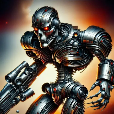 cinematic portrait of The Terminator (Arnold Schwarzenegger), his flesh is severely damaged and exposing his cyborg endoskeleton:2, cyberpunk hacker variant, intimidating look on his face, glowing neon eyes (red), intimidating energy, surrounded by heavy smoke, cinematic composition, ultra-detailed skin, intricate details, cyberpunk style, action background, ultra-detailed, ultra-realism, UHD, HDR, infinite ultra-resolution image quality, raytracing, subsurface scattering, cinematic, film, cinematic lighting (dramatic), cyberpunk, heavy damage dealt, SDXL\sd_xl_refiner_1.0