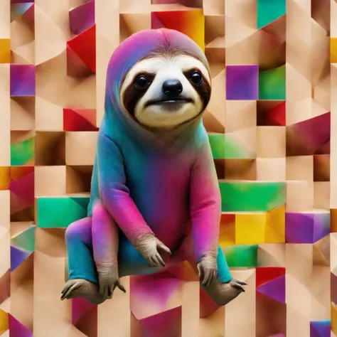 <lora:xs_4d:1> xs-4d-space sloth colorful